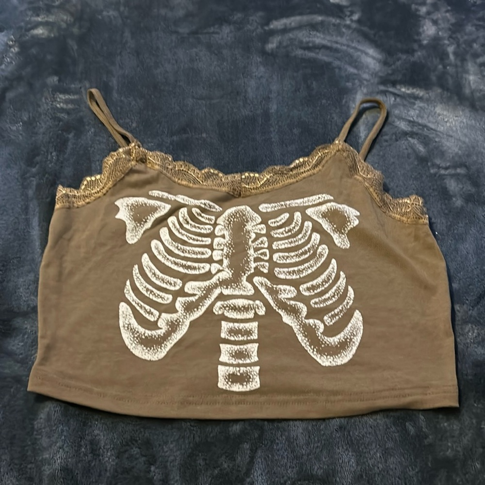 Light Brown skeleton crop top